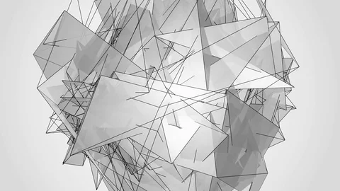Beautiful abstract silver polygonal. Video stock 82765355