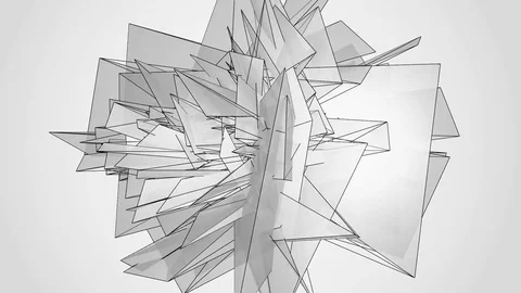 Beautiful abstract silver polygonal. Video stock 82766335