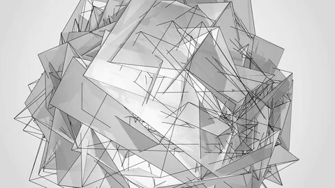 Beautiful abstract silver polygonal. Video stock 82778065