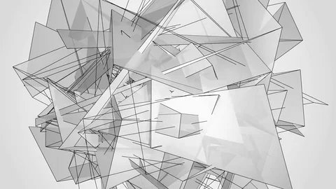 Beautiful abstract silver polygonal. Stock-Footage 82779367