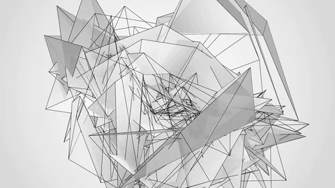 Beautiful abstract silver polygonal. Video stock 82783896