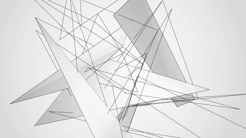 Beautiful abstract silver polygonal. Video stock 82783965