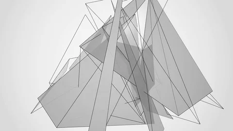 Beautiful abstract silver polygonal. Video stock 82787254