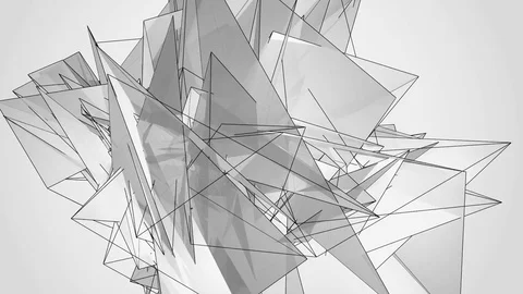 Beautiful abstract silver polygonal. Video stock 82793122
