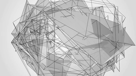 Beautiful abstract silver polygonal. Video stock 82794161