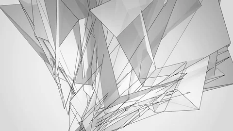 Beautiful abstract silver polygonal. Video stock 82794360
