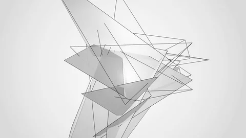 Beautiful abstract silver polygonal. Video stock 82796488
