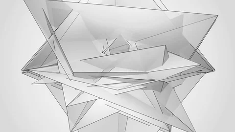 Beautiful abstract silver polygonal. Video stock 82797415