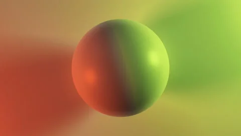 Beautiful Abstract Sphere on Surface in Multicolored Lights Looped 3d Animation Stock Footage 104052896