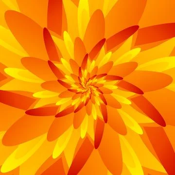 Beautiful abstract square pattern in the form of a spiral flower with oblong Stock Illustration