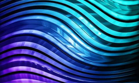 Beautiful abstract texture of dark blue curved waves with gradient Illustrazione stock