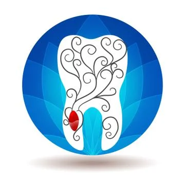 Beautiful abstract tooth icon Illustrazione stock