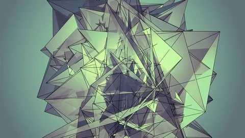 Beautiful Abstract Vintage Polygonal Surface Moving In 3d Animation. Bright T Video stock 82445761