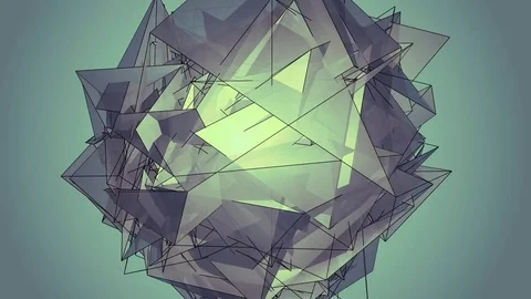 Beautiful abstract vintage polygonal surface moving in animation. Bright Tria 動画素材 82763825