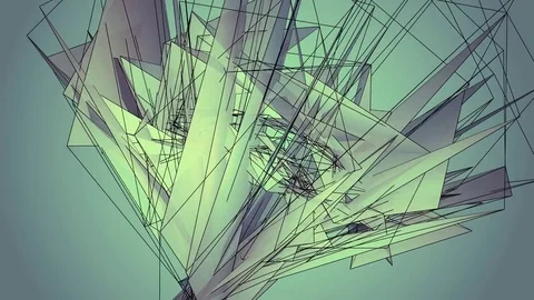 Beautiful abstract vintage polygonal surface moving in animation. Bright Tria Video stock 82799554