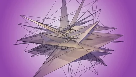 Beautiful abstract violet polygonal. Video stock 82751900