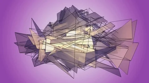 Beautiful abstract violet polygonal. Video stock 82766918