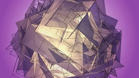 Beautiful abstract violet polygonal. Video stock 82768233