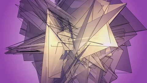 Beautiful abstract violet polygonal. Video stock 82768752