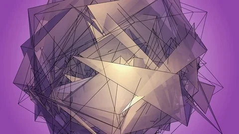 Beautiful abstract violet polygonal. Video stock 82770797