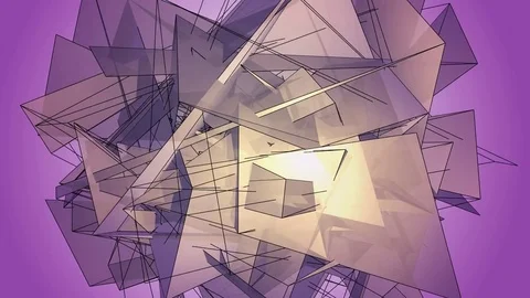 Beautiful abstract violet polygonal. Video stock 82771640
