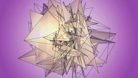 Beautiful abstract violet polygonal. Video stock 82772389