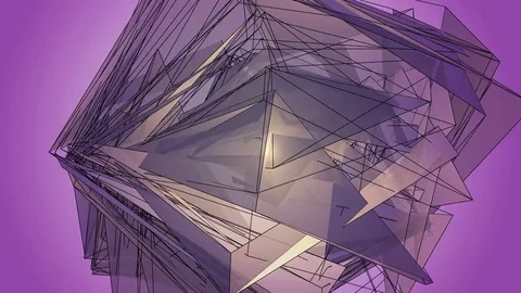 Beautiful abstract violet polygonal. Video stock 82776640