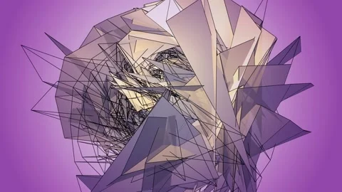 Beautiful abstract violet polygonal. Video stock 82783618