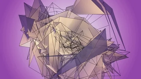 Beautiful abstract violet polygonal. Video stock 82785702