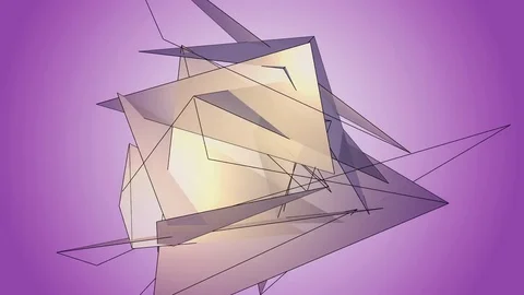 Beautiful abstract violet polygonal. Video stock 82787068