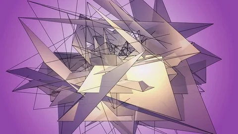 Beautiful abstract violet polygonal. Video stock 82787384