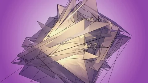 Beautiful abstract violet polygonal. Video stock 82789672