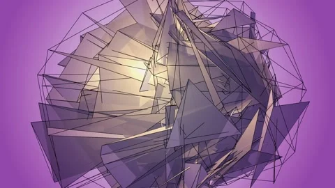 Beautiful abstract violet polygonal. Video stock 82790817