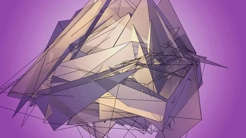 Beautiful abstract violet polygonal. Video stock 82792901