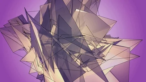Beautiful abstract violet polygonal. Video stock 82793019