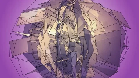 Beautiful abstract violet polygonal. Video stock 82794866