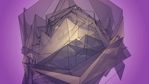 Beautiful abstract violet polygonal. Video stock 82800755