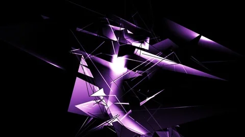 Beautiful Abstract Violet Polygonal Surface Moving In 3d Animation. Dark Tria 動画素材 82448242