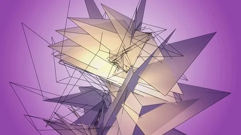 Beautiful Abstract Violet Polygonal Surface Moving In 3d Animation. Bright Tr 動画素材 82455548