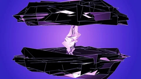 Beautiful Abstract Violet Polygonal Surface Moving In 3d Animation. Bright Tr Stock Footage 82456400