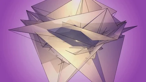 Beautiful Abstract Violet Polygonal Surface Moving In 3d Animation. Bright Tr Stock-Footage 82488401