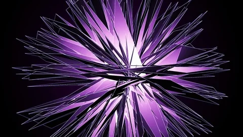 Beautiful Abstract Violet Polygonal Surface Moving In 3d Animation. Dark Tria Stockbeeldmateriaal 82532453