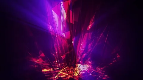Beautiful Abstract Violet Polygonal Surface Moving In 3d Animation. Dark Tria Video stock 82687721
