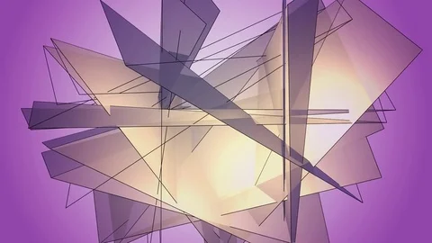 Beautiful abstract violet polygonal surface moving in animation. Bright Trian Video stock 82799011