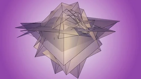 Beautiful abstract violet polygonal surface moving in animation. Bright Trian Video stock 82801317