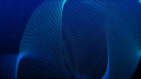 Beautiful abstract wave technology background with blue light digital effect cor Stock Footage 115405431