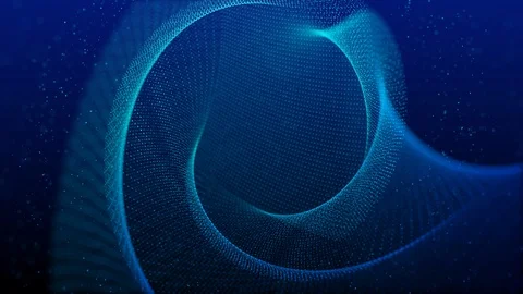 Beautiful abstract wave technology background with blue light digital effect cor Stock Footage 115405761