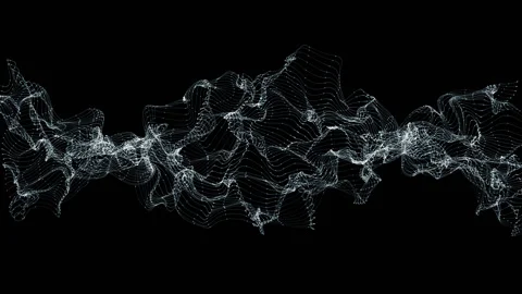 Beautiful abstract wave technology background with blue light digital effect Stock Footage 166972531