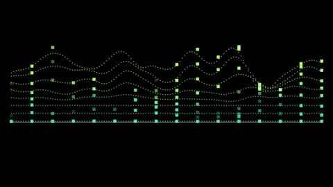 Beautiful abstract wave technology background with green light Stock Footage 322957374