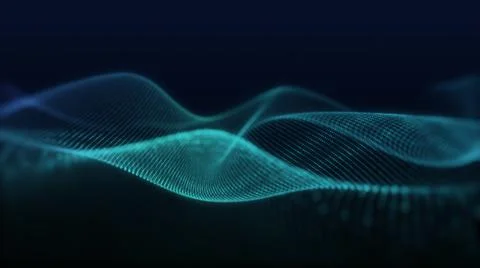 Beautiful abstract wave technology background with blue light, digital wave e Stock Illustration